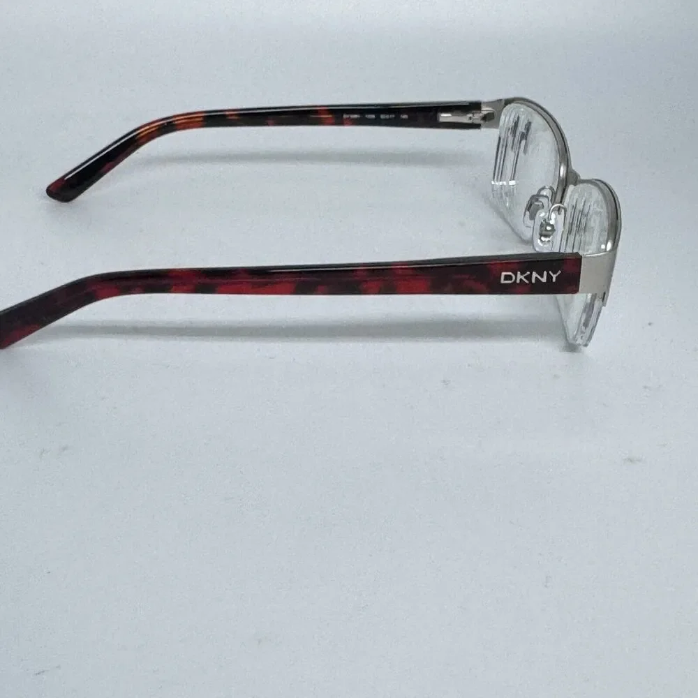 DKNY DY5651 1029 Eyeglasses Frame Half‎ Rim Silver Red Black 53-17-140 H1315